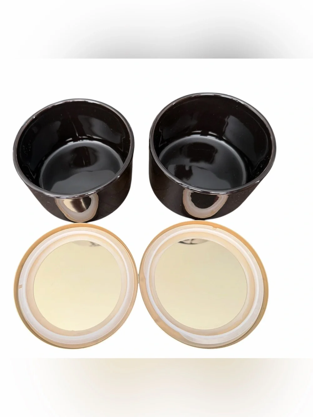 Z GALLERIE Multi-Use Storage Duo (Set of 2) Black with Gold lid